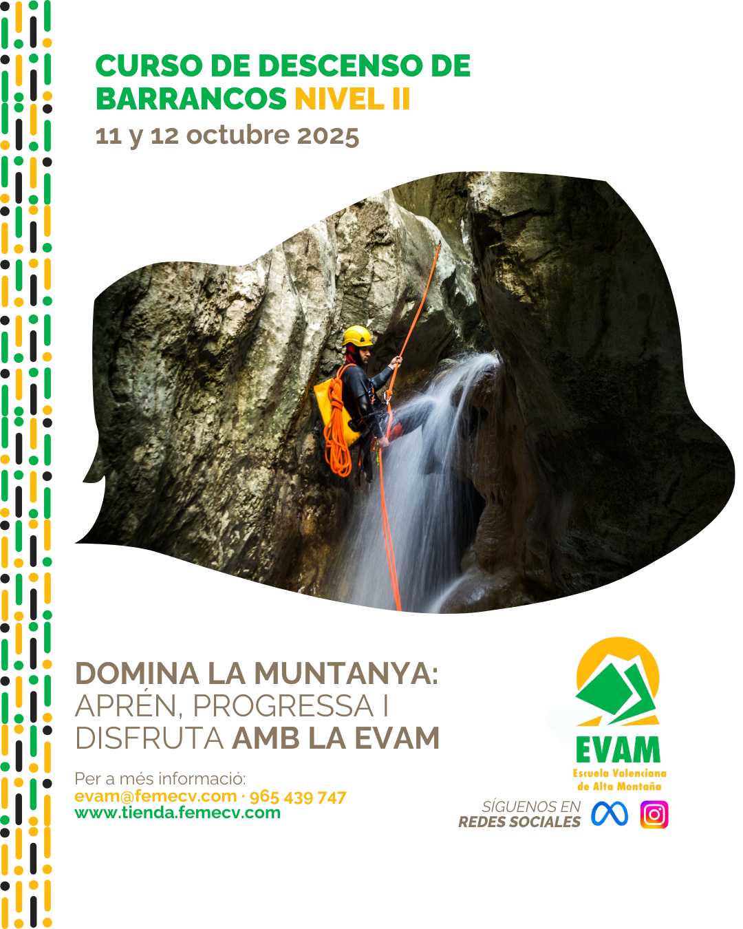 curso de descenso de barrancos. nivel II - octubre 2025