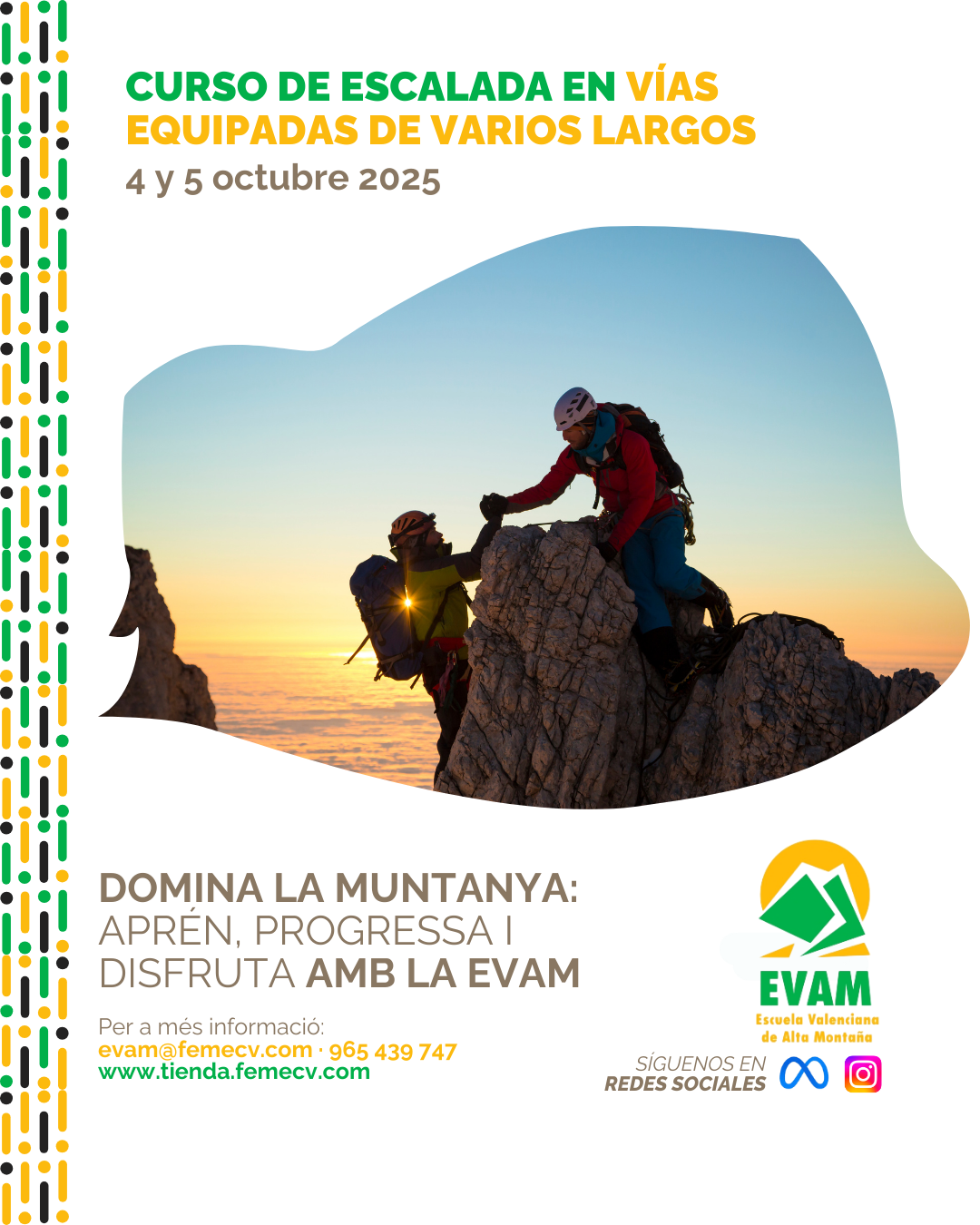 curso de escalada en vías equipadas de varios largos