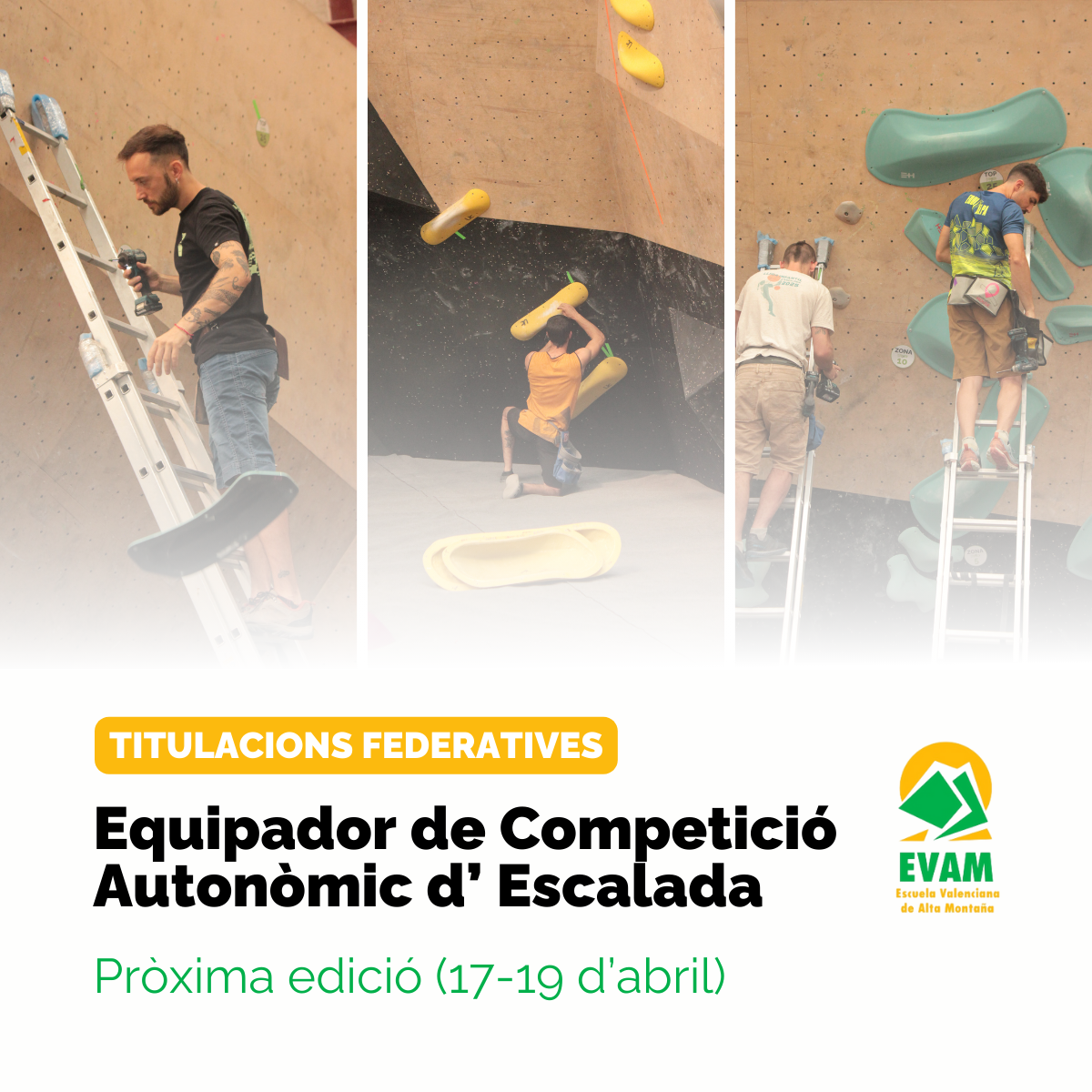 CURSO DE EQUIPADORES DE COMPETICIÓN DE ESCALADA AUTONÓMICO