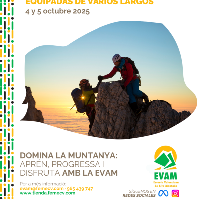 curso de escalada en vías equipadas de varios largos